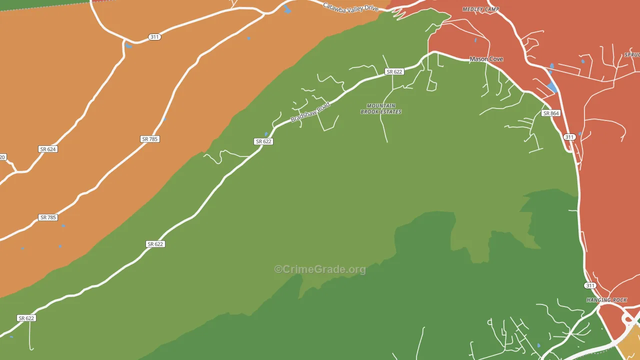 Mason Cove, VA Map of Robbery Rates