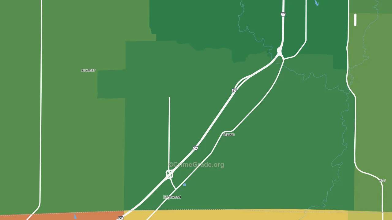 Mason, IL Map of Robbery Rates