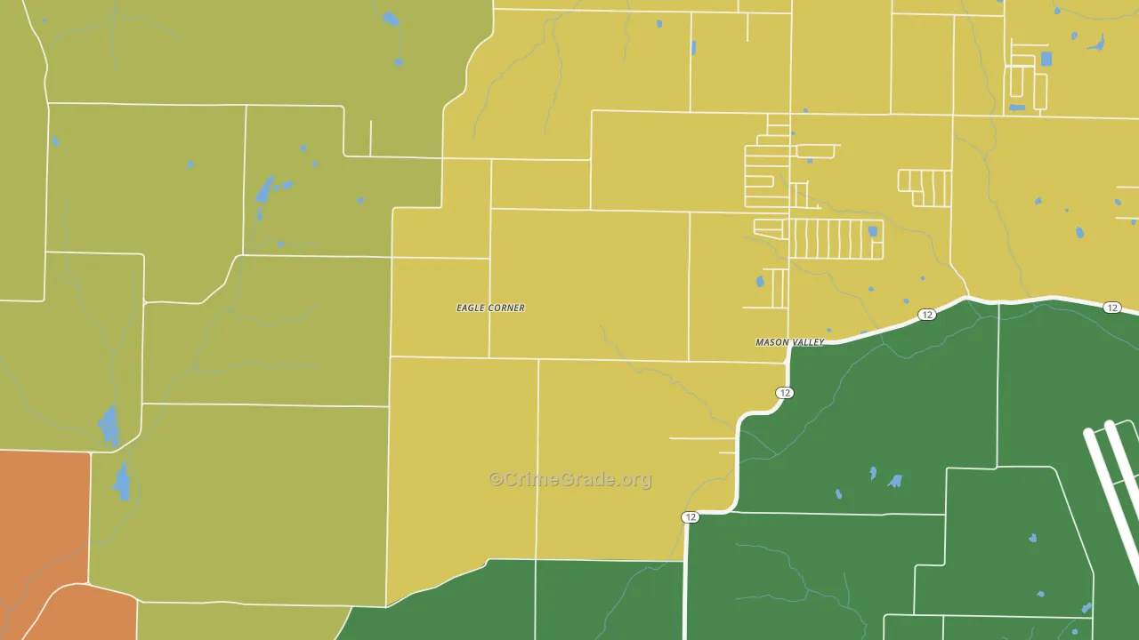 Mason Valley, AR Map of Robbery Rates
