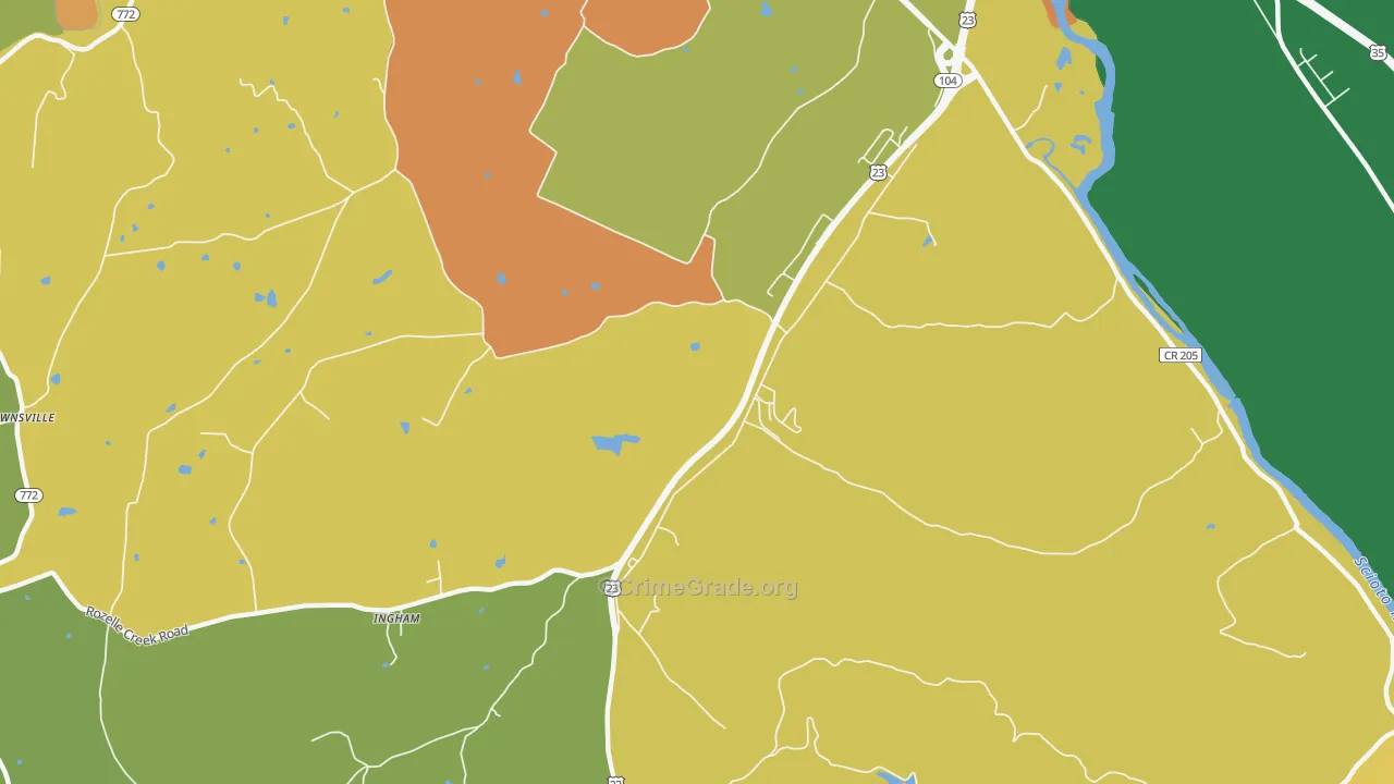 Massieville, OH Map of Robbery Rates