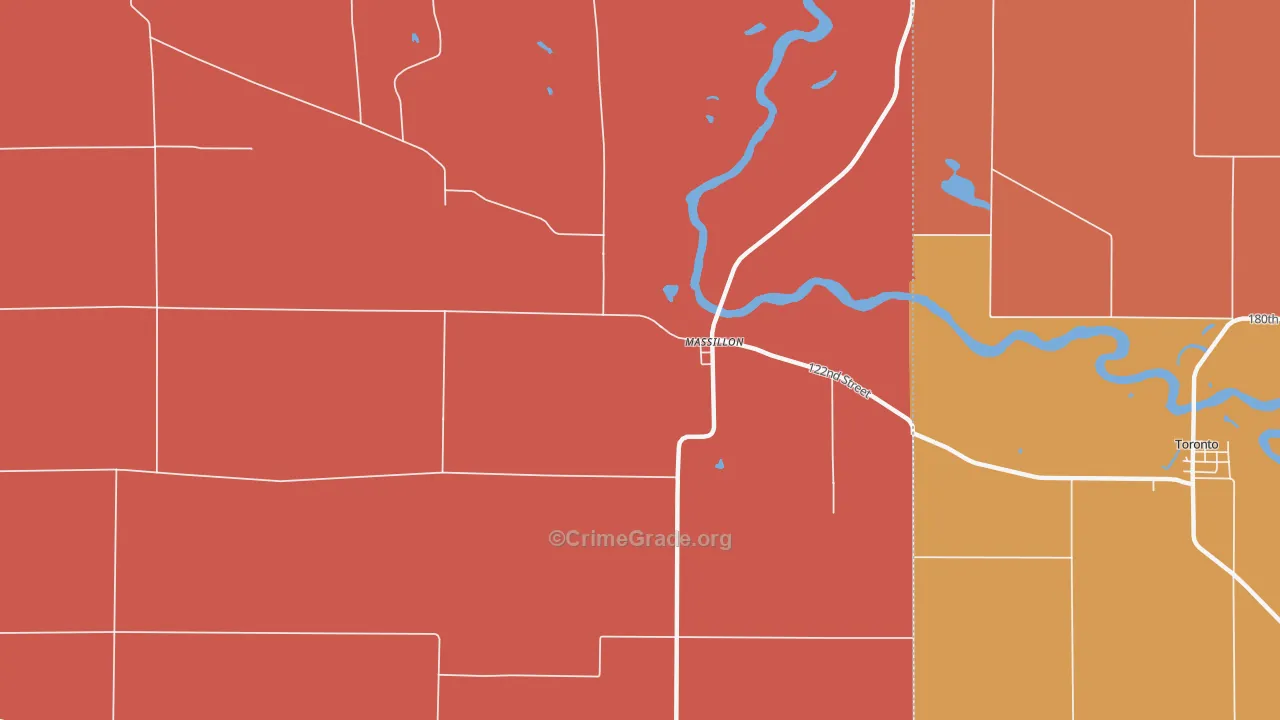 Massillon, IA Map of Robbery Rates
