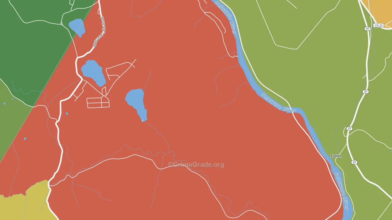 Mast Hope, PA Map of Robbery Rates
