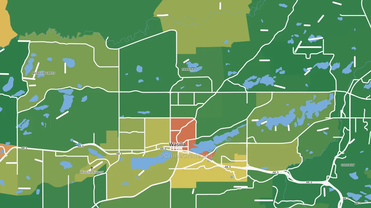 Matanuska-Susitna Borough, AK Map of Robbery Rates