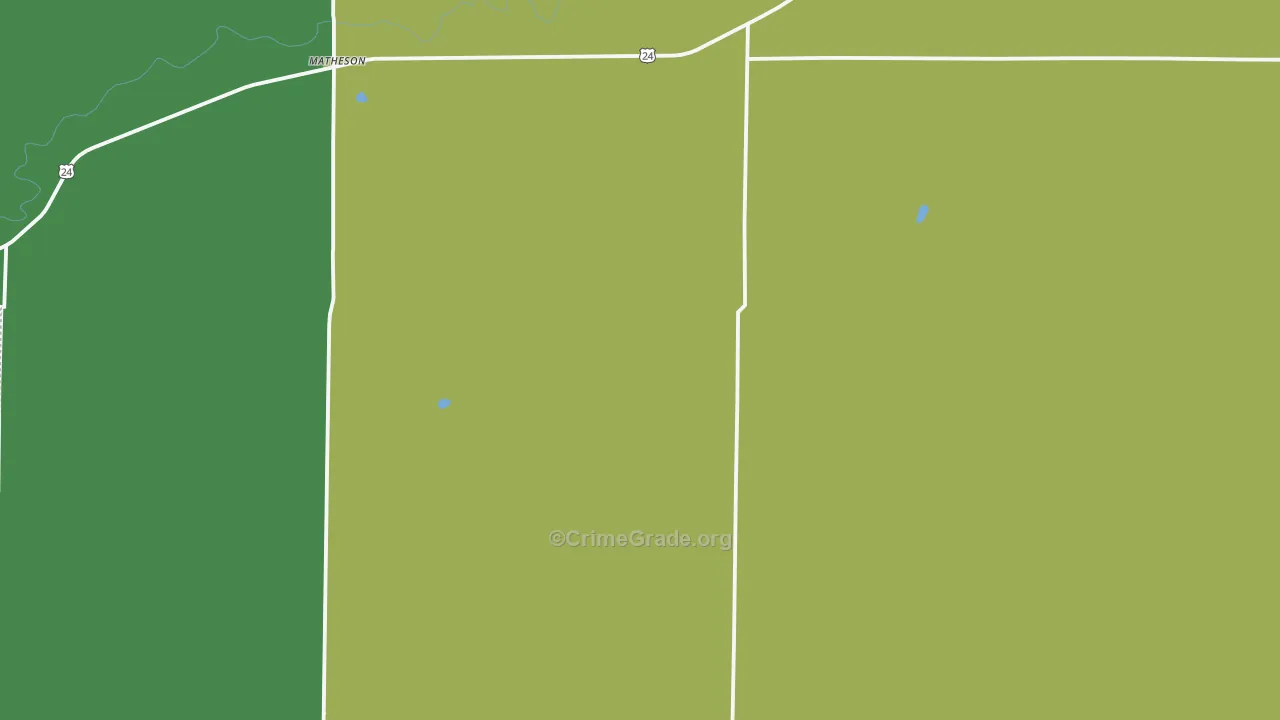 Matheson, CO Map of Robbery Rates