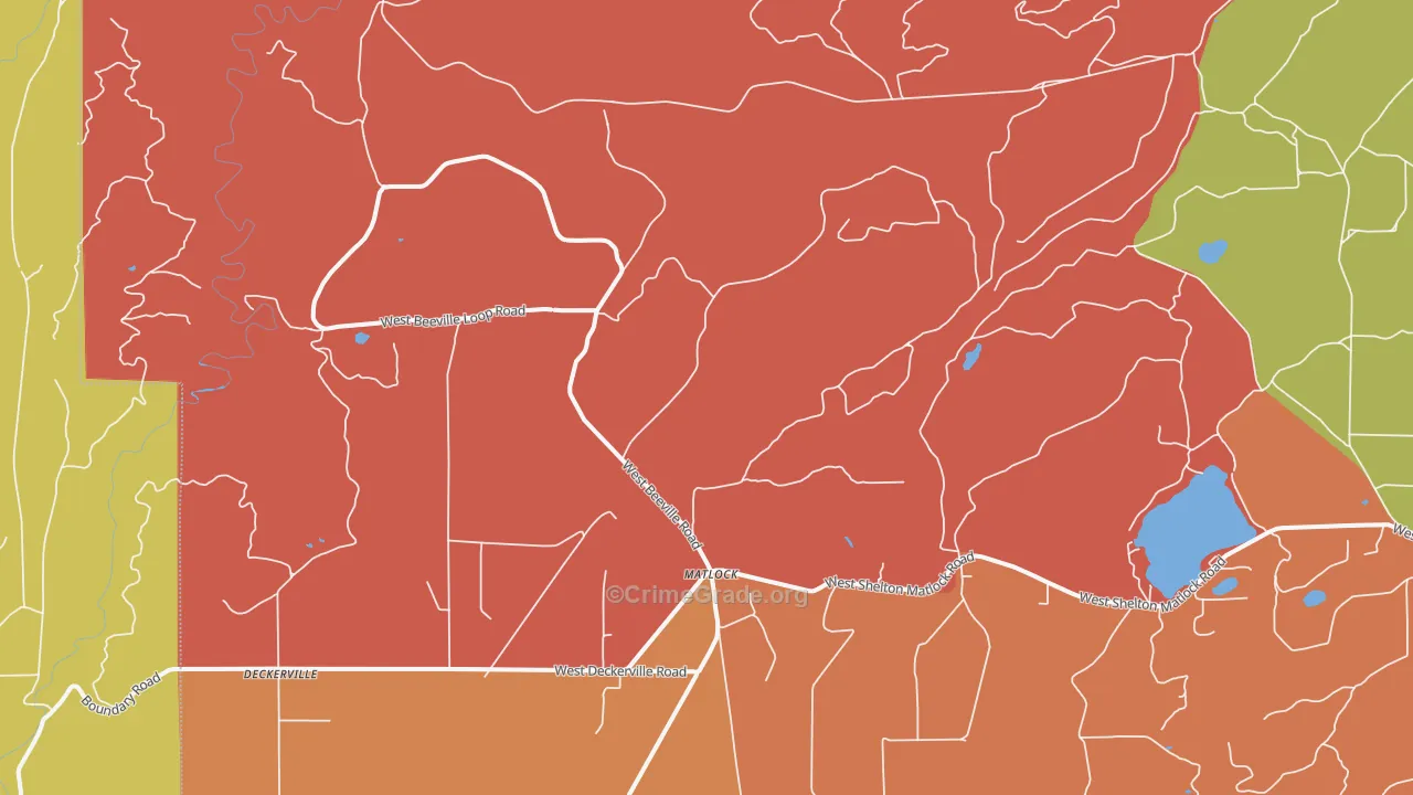 Matlock, WA Map of Robbery Rates