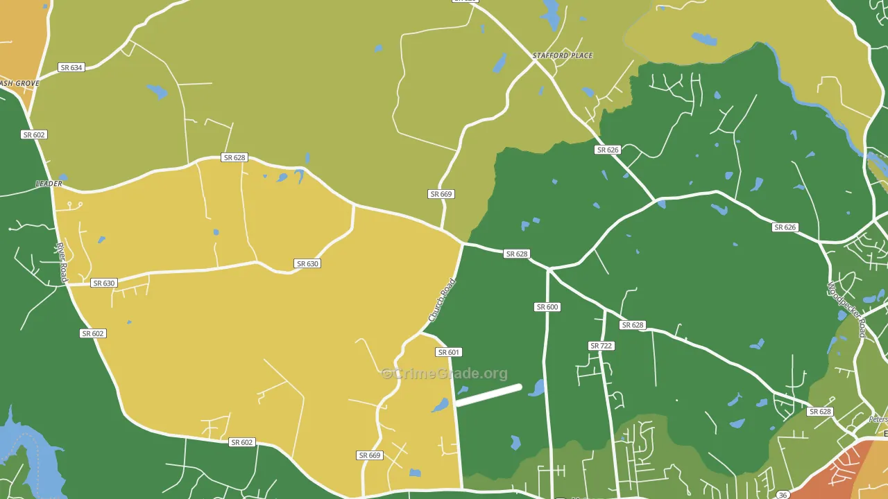 Matoaca, VA Map of Robbery Rates