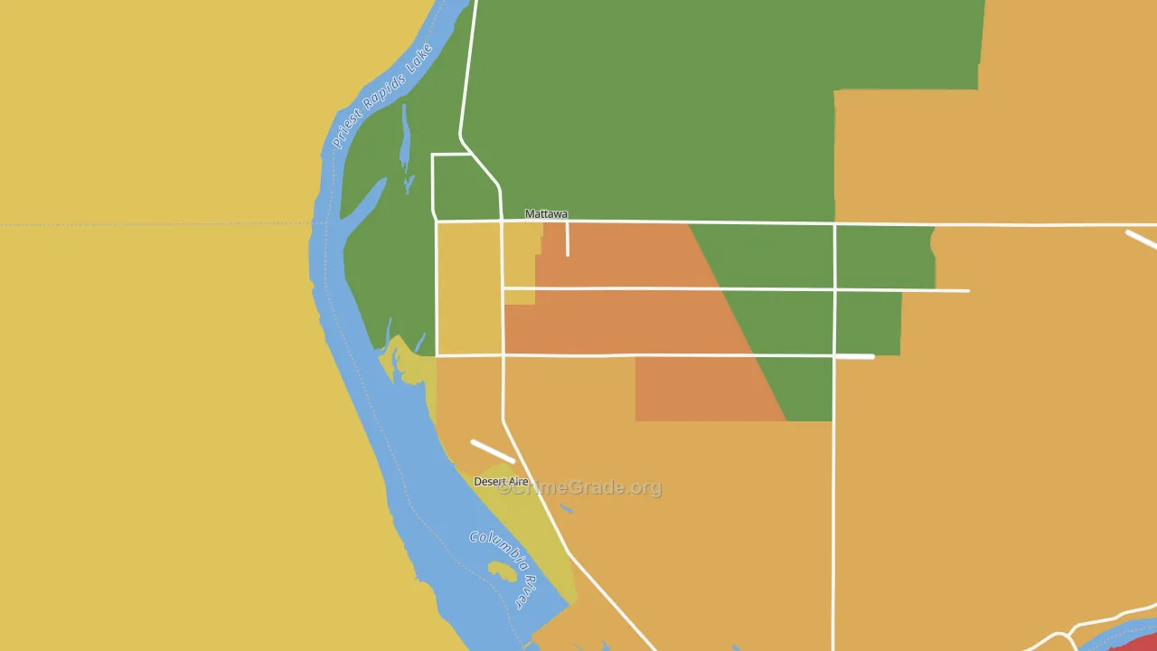Mattawa, WA Map of Robbery Rates