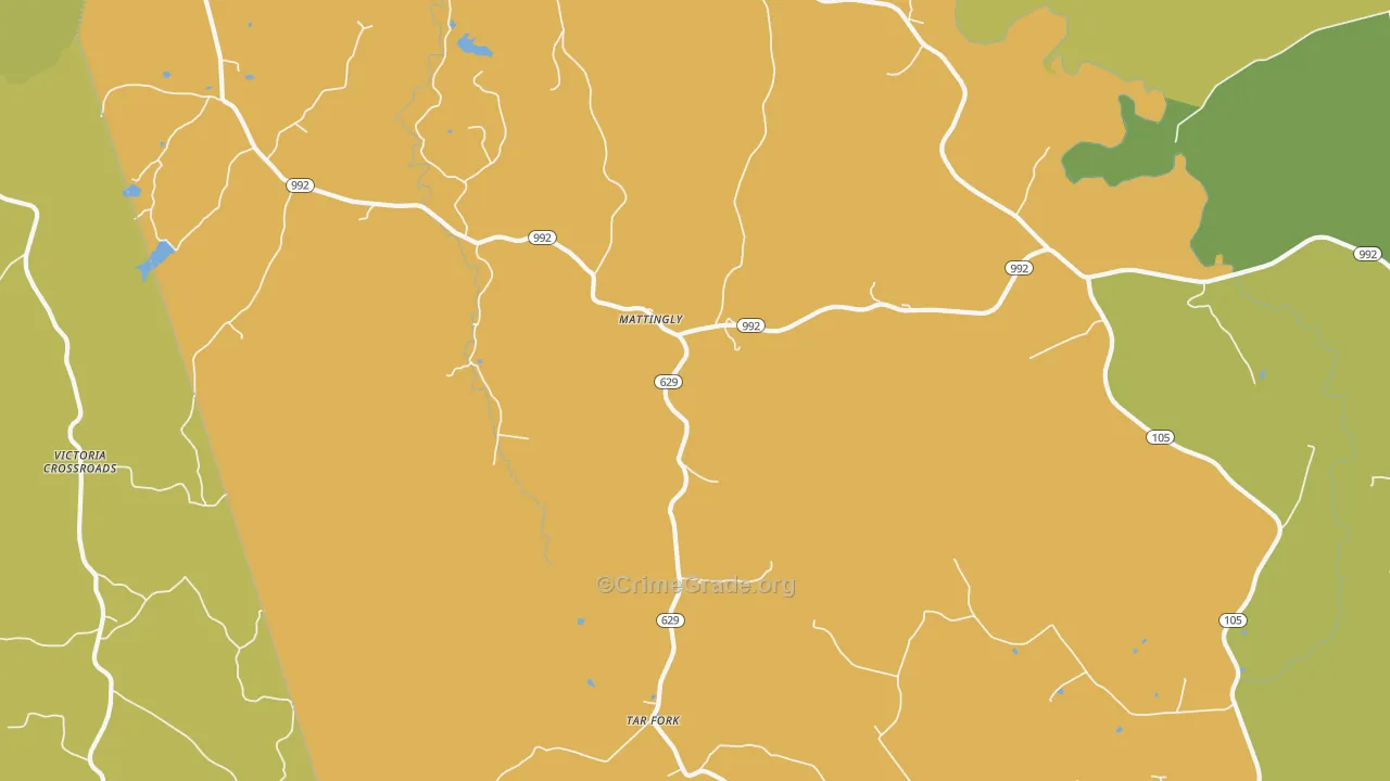 Mattingly, KY Map of Robbery Rates