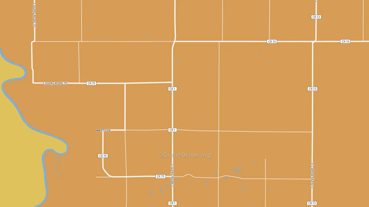 Mattson, MN Map of Robbery Rates