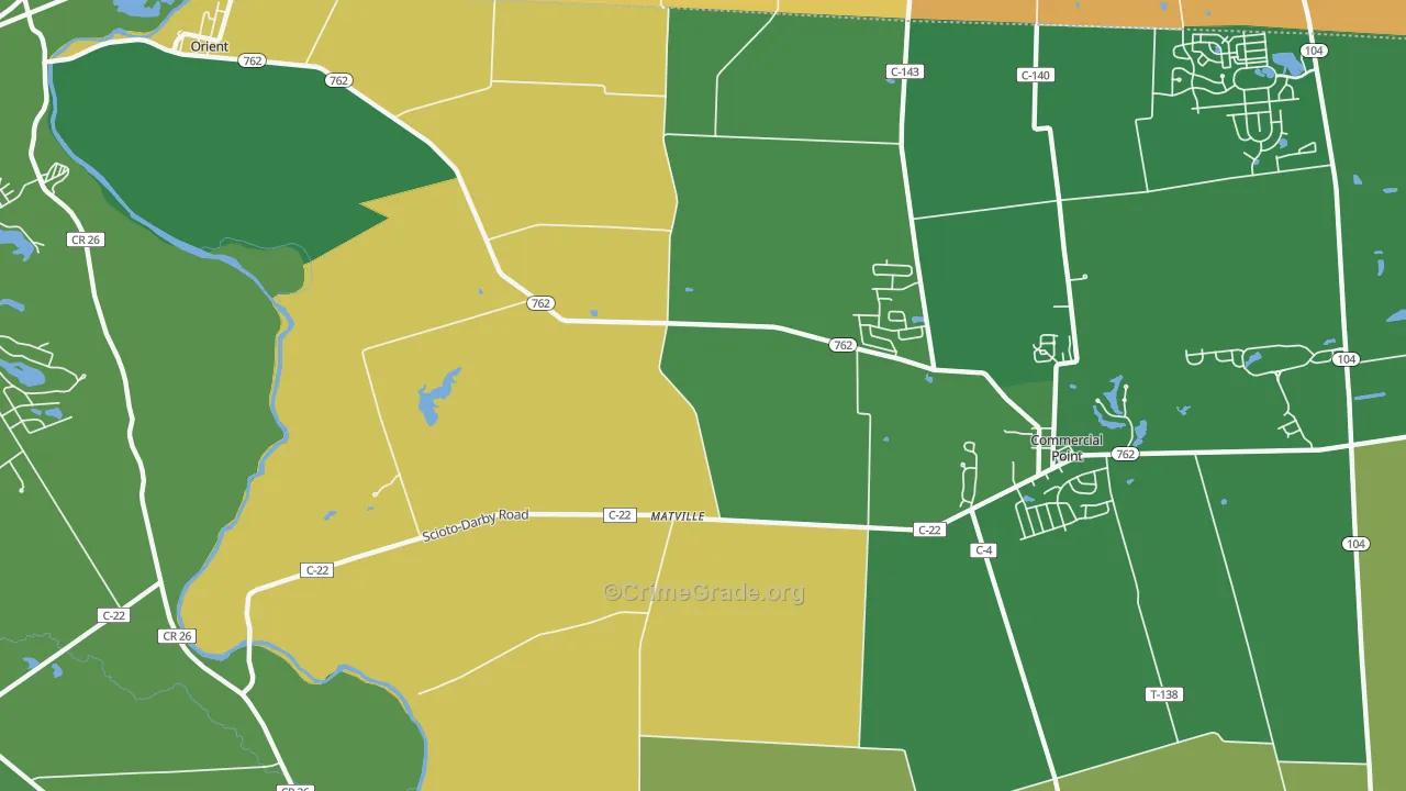 Matville, OH Map of Robbery Rates