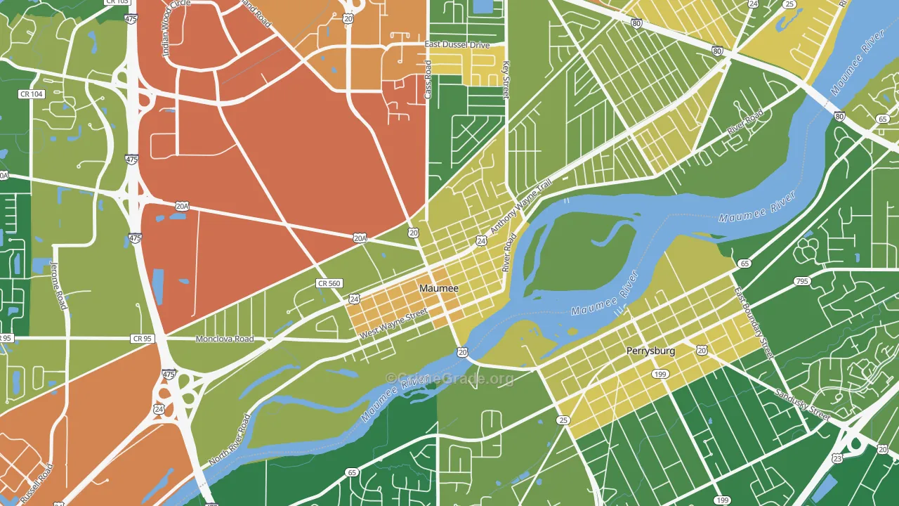 Maumee Uptown Historic District, Maumee, OH Map of Robbery Rates