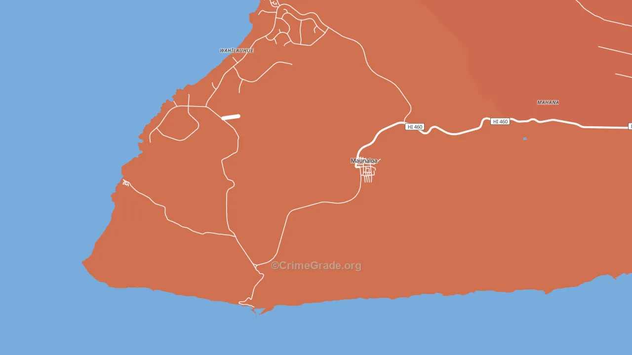 Mauna Loa, HI Map of Robbery Rates