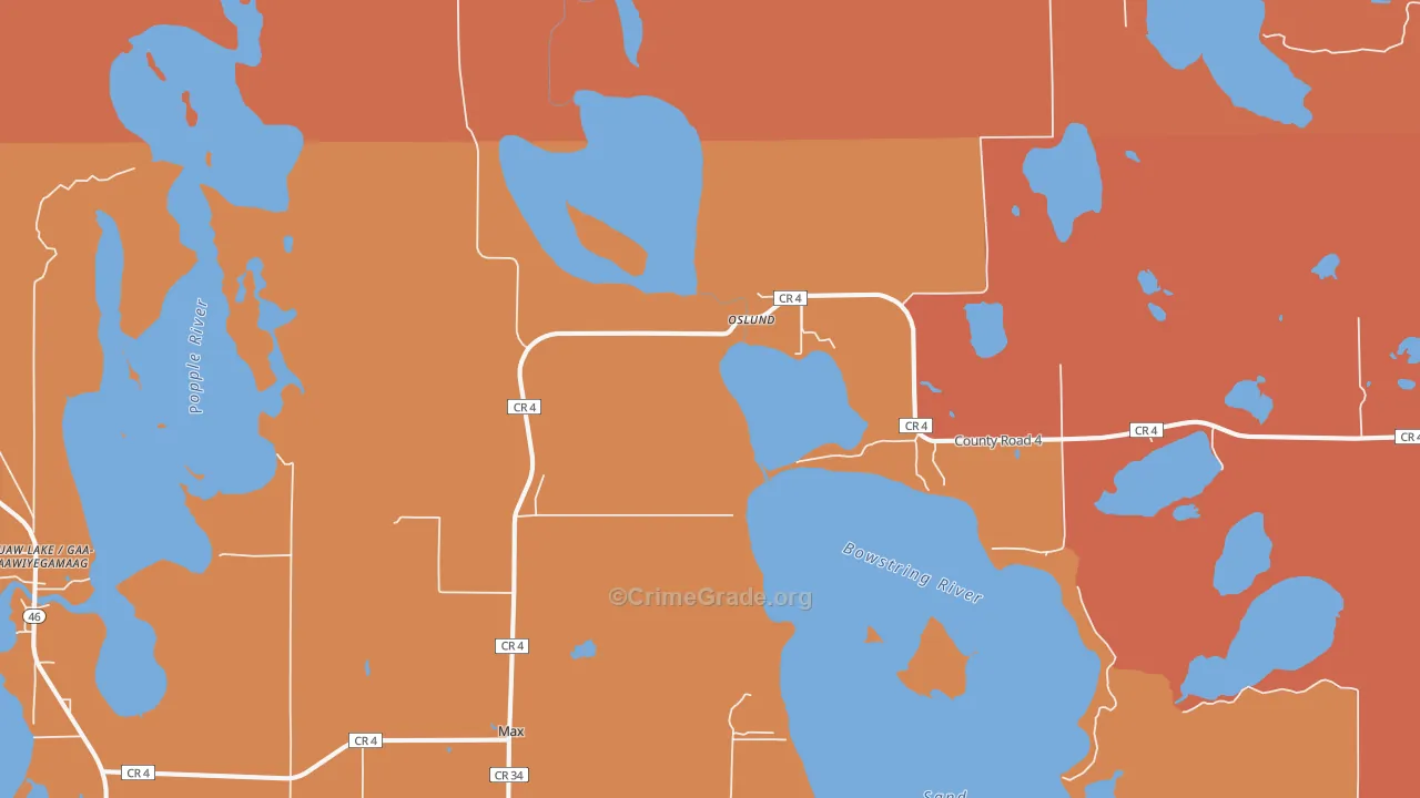 Max, MN Map of Robbery Rates