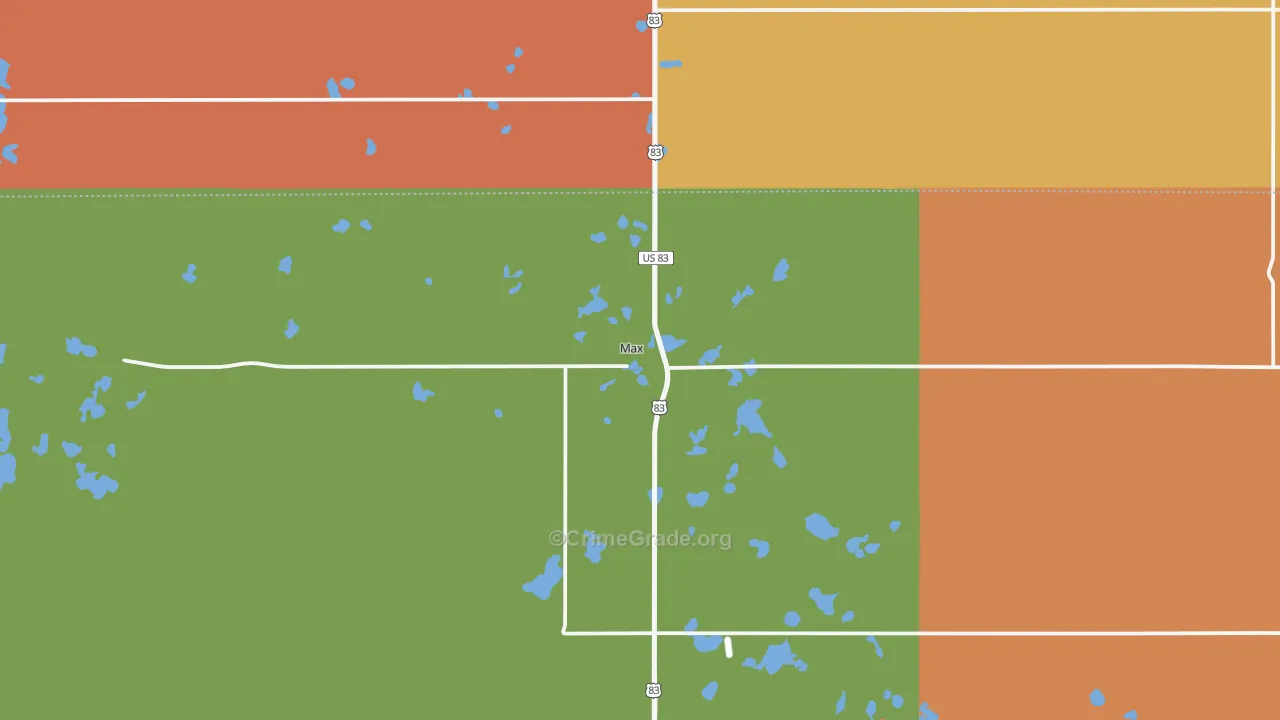 Max, ND Map of Robbery Rates