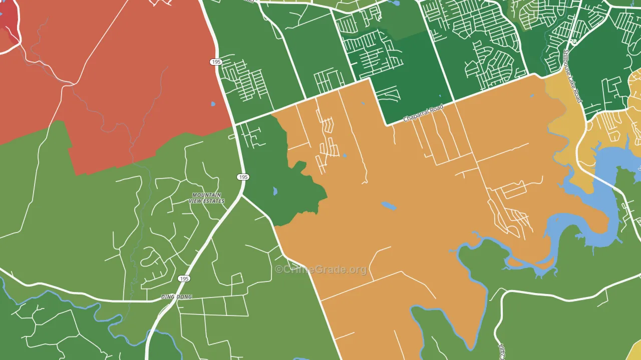 Maxdale, TX Map of Robbery Rates