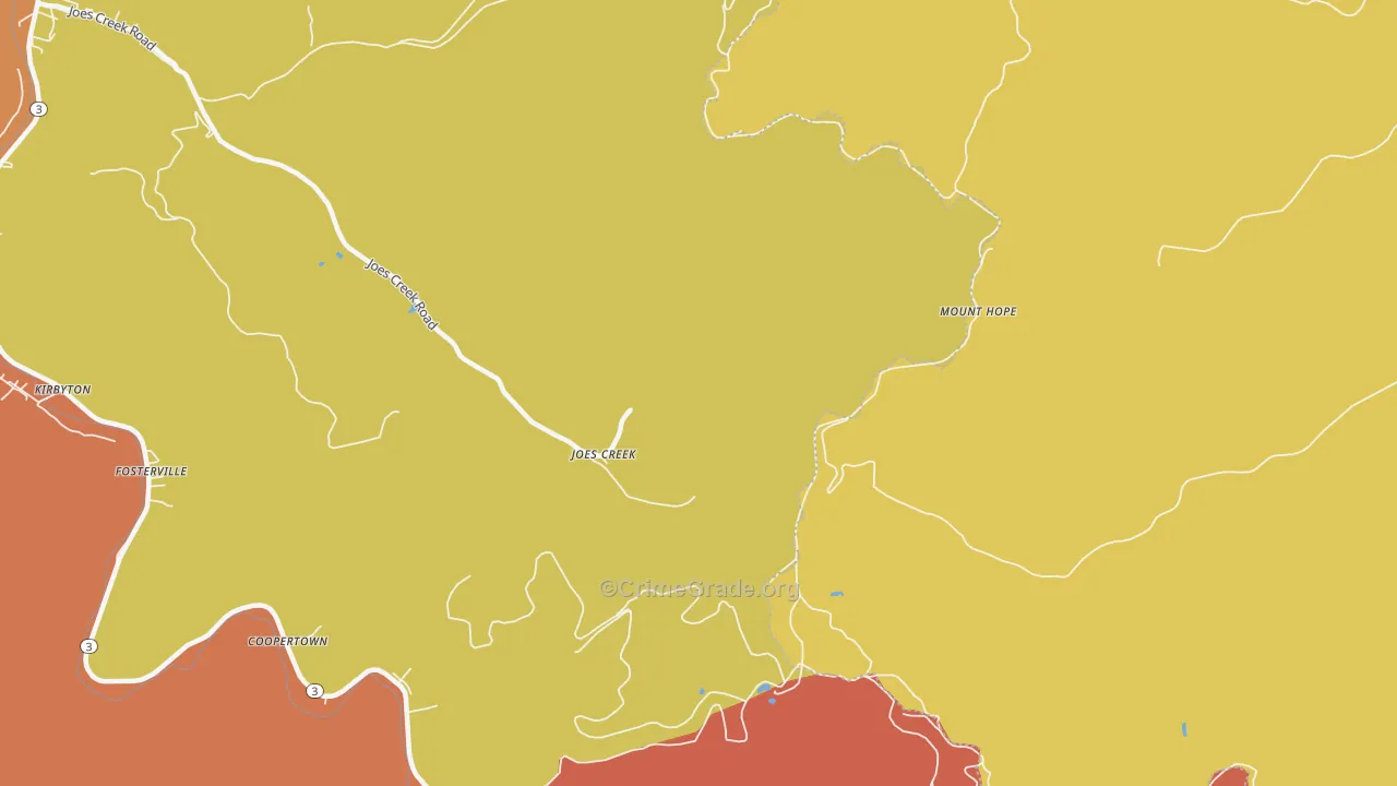Maxine, WV Map of Robbery Rates
