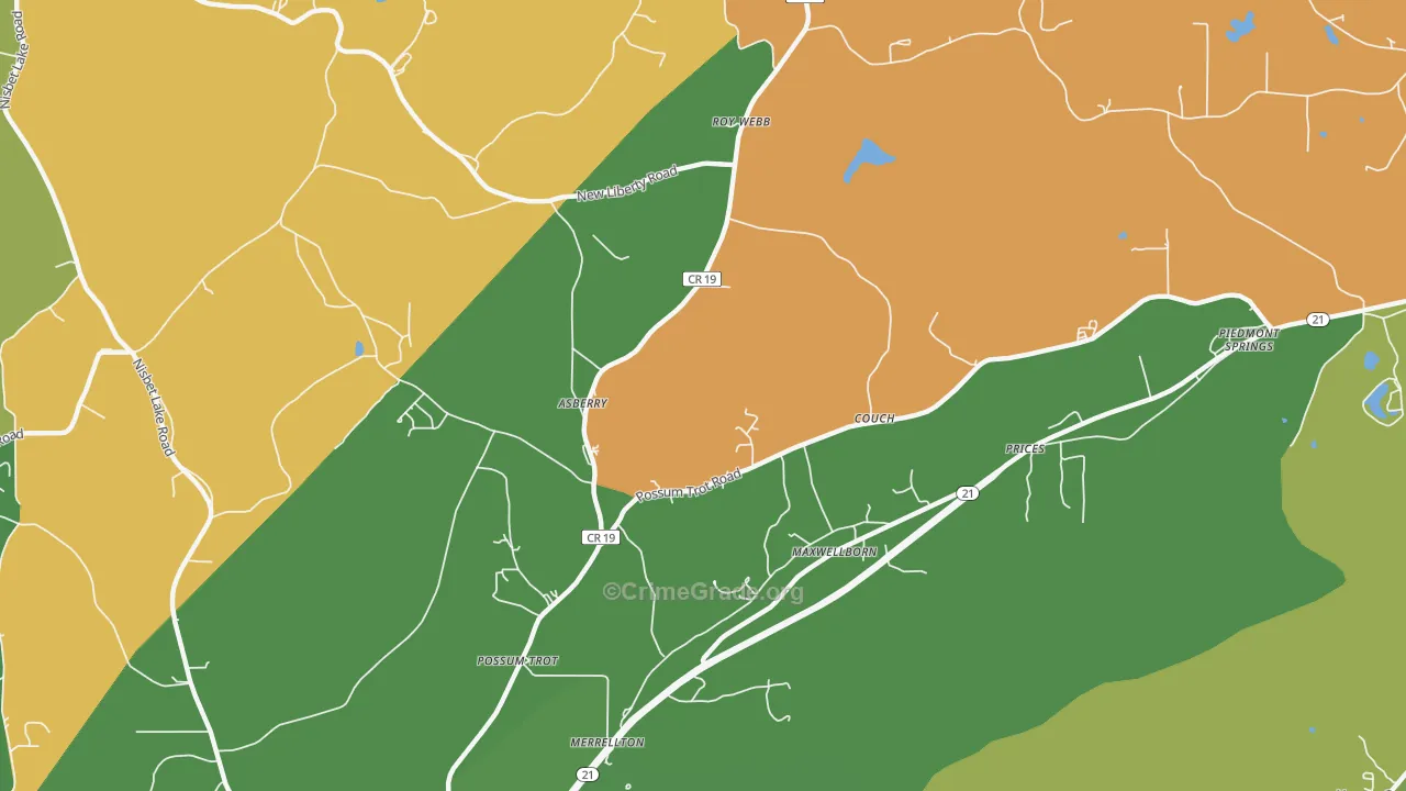 Maxwellborn, AL Map of Robbery Rates