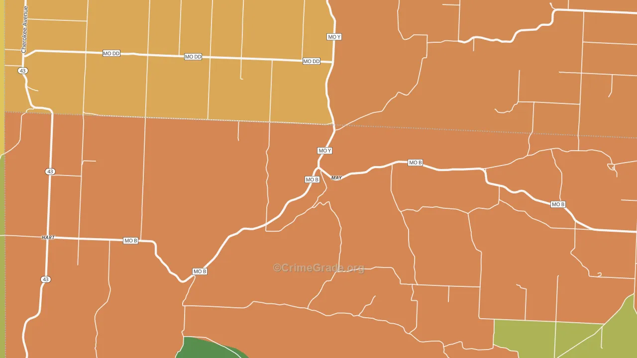 May, MO Map of Robbery Rates