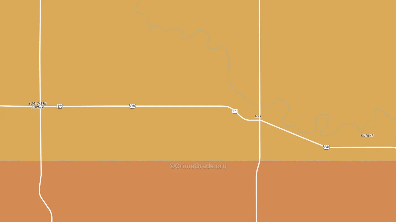May, OK Map of Robbery Rates