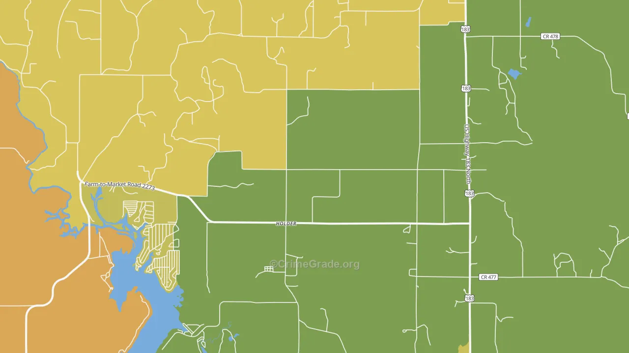 May, TX Map of Robbery Rates