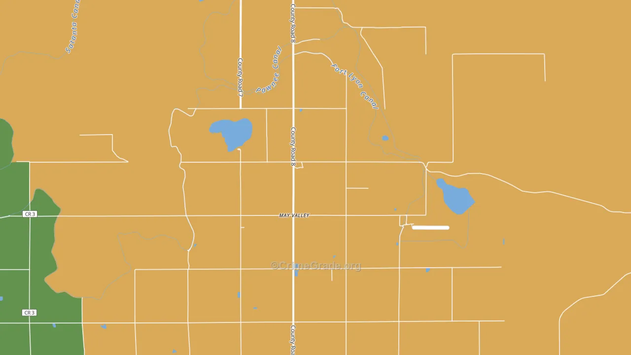 May Valley, CO Map of Robbery Rates