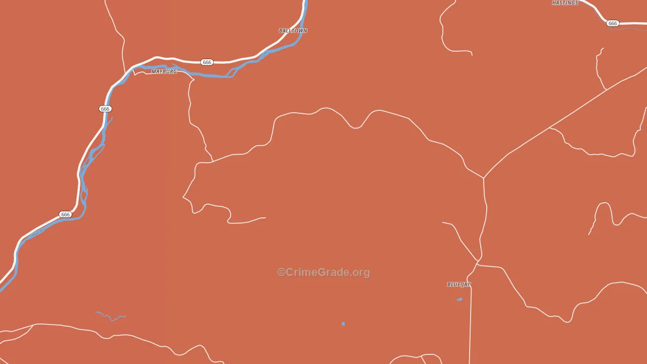 Mayburg, PA Map of Robbery Rates