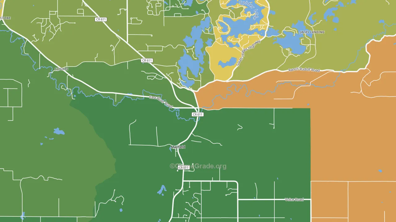 Mayfield, MI Map of Robbery Rates