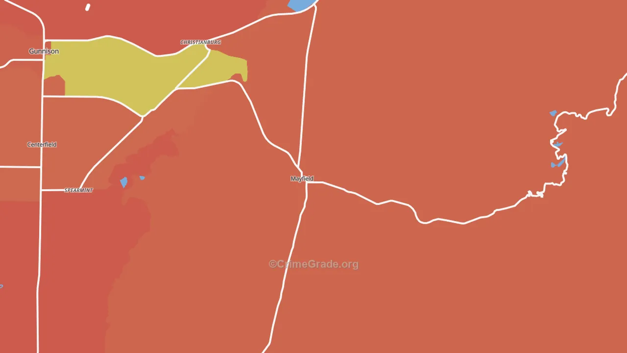Mayfield, UT Map of Robbery Rates