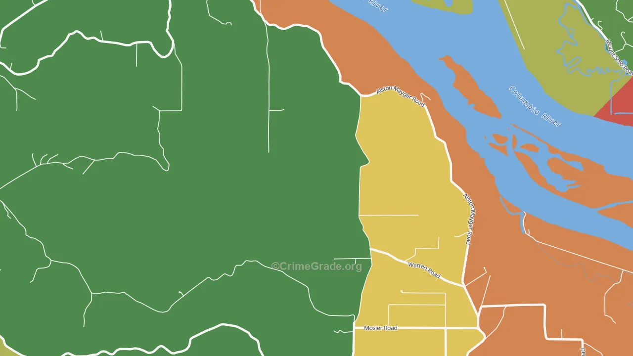 Mayger, OR Map of Robbery Rates