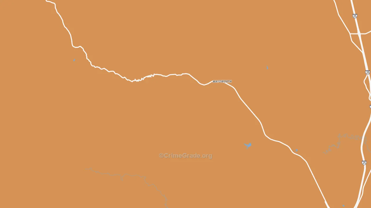 Mayoworth, WY Map of Robbery Rates