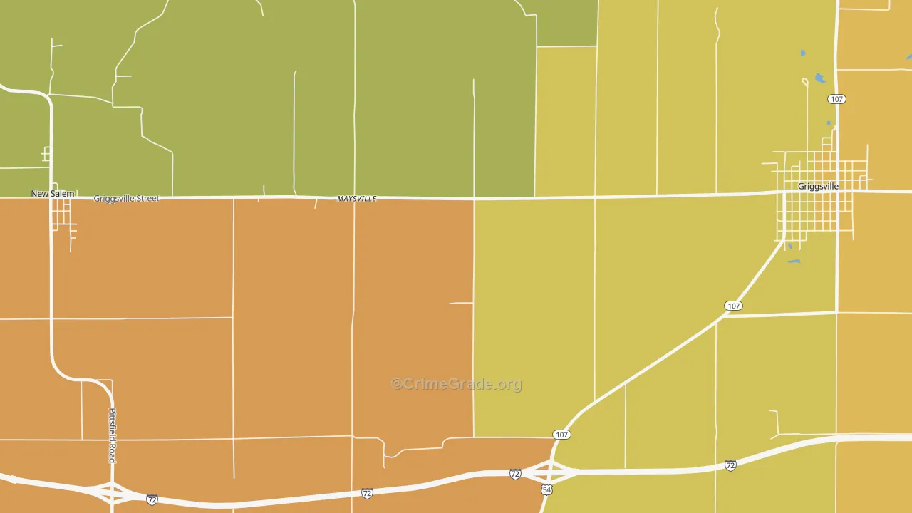 Maysville, IL Map of Robbery Rates