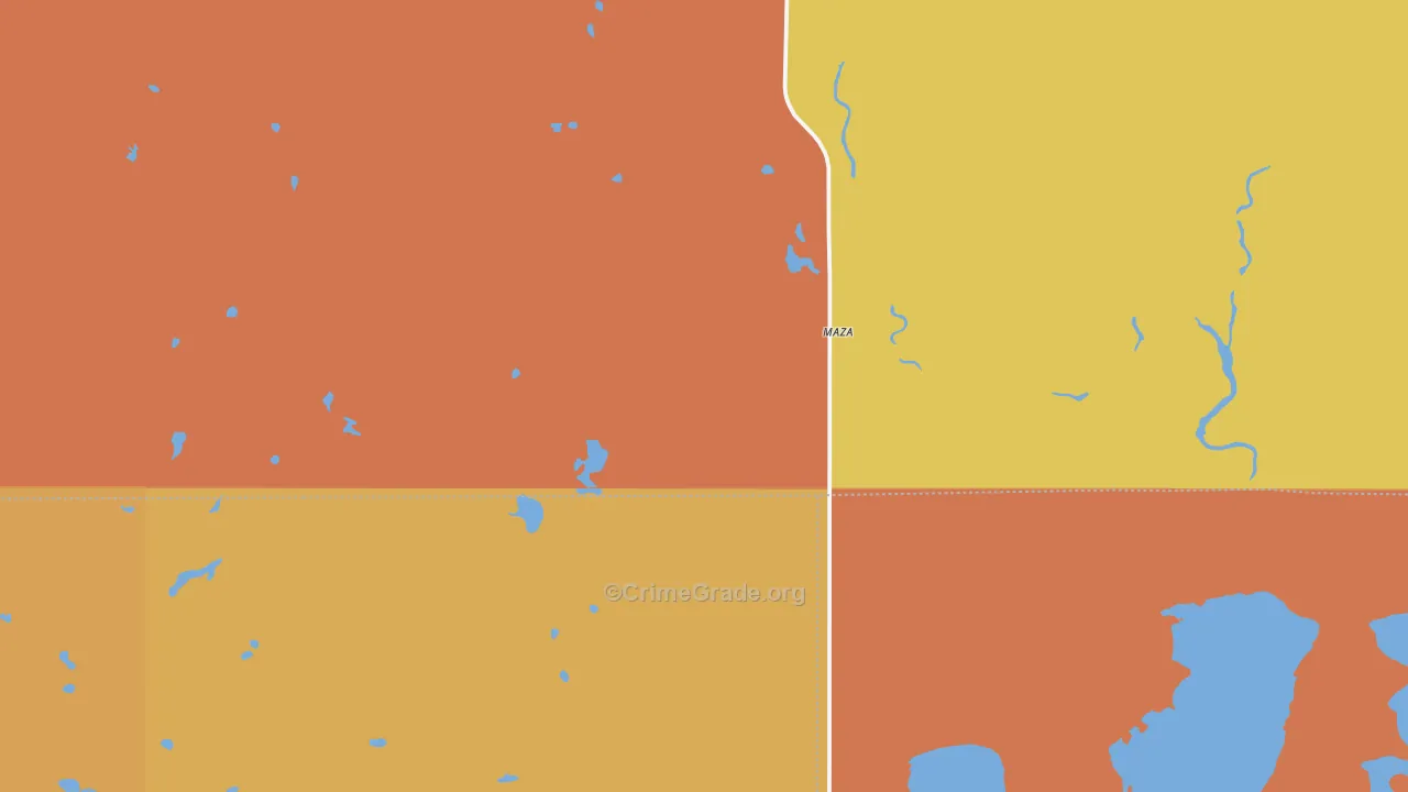 Maza, ND Map of Robbery Rates
