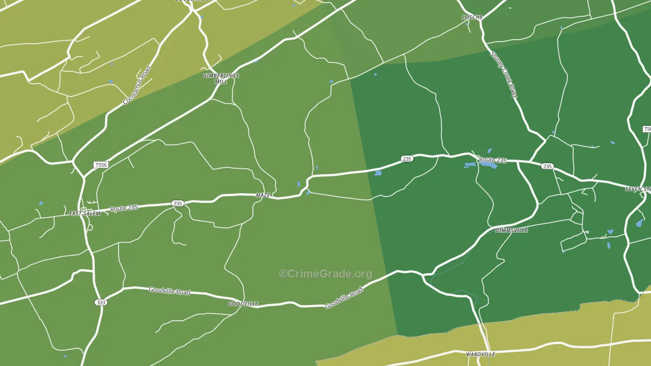 Maze, PA Map of Robbery Rates