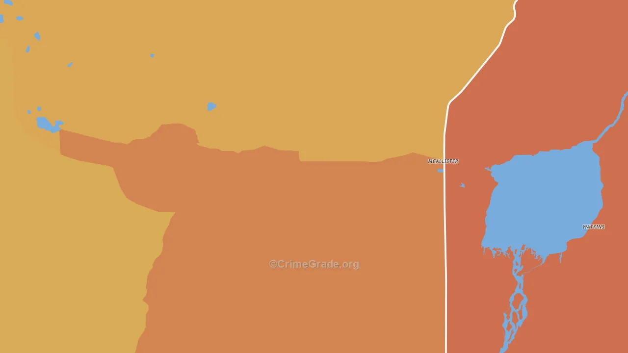 Mc Allister, MT Map of Robbery Rates