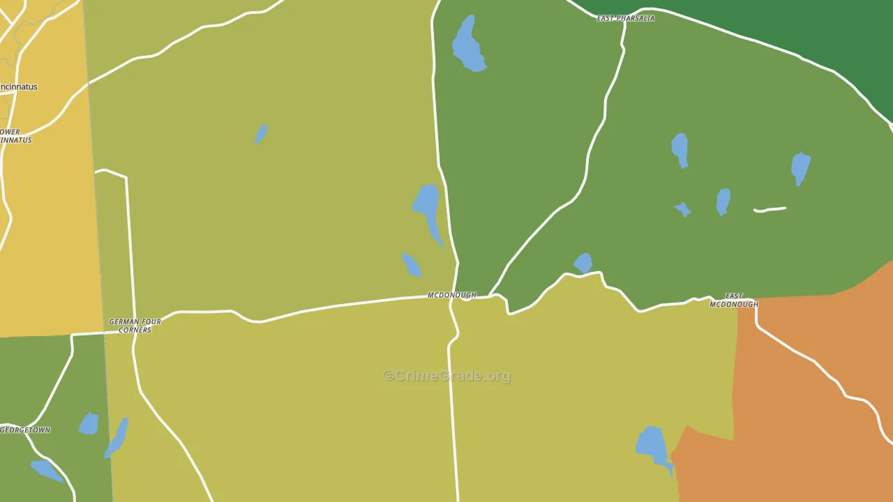 Mc Donough, NY Map of Robbery Rates