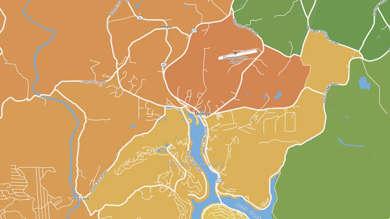 Mc Henry, MD Map of Robbery Rates