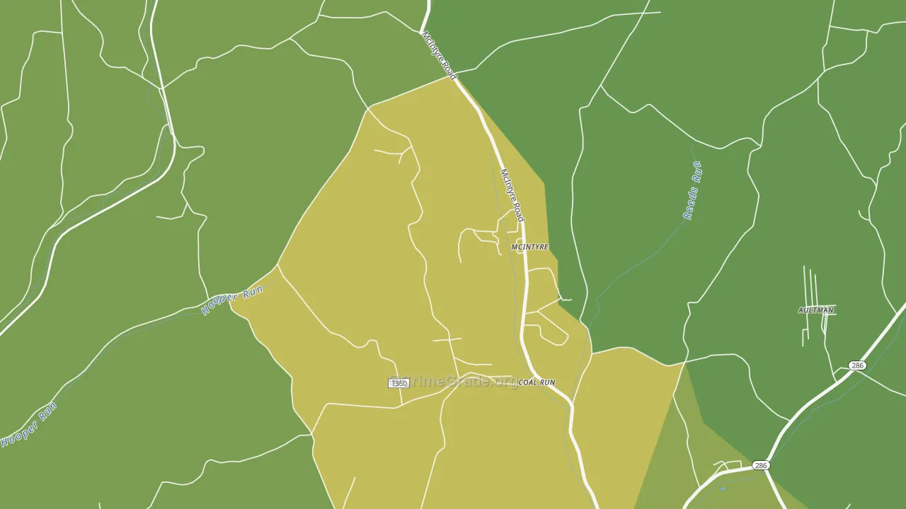 Mc Intyre, PA Map of Robbery Rates