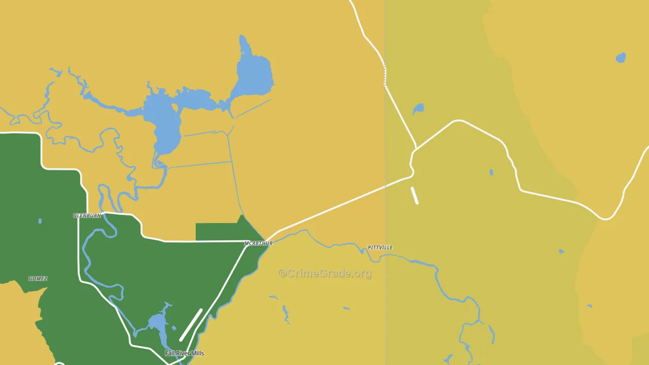 Mcarthur, CA Map of Robbery Rates