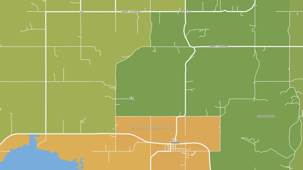 McBride, OK Map of Robbery Rates