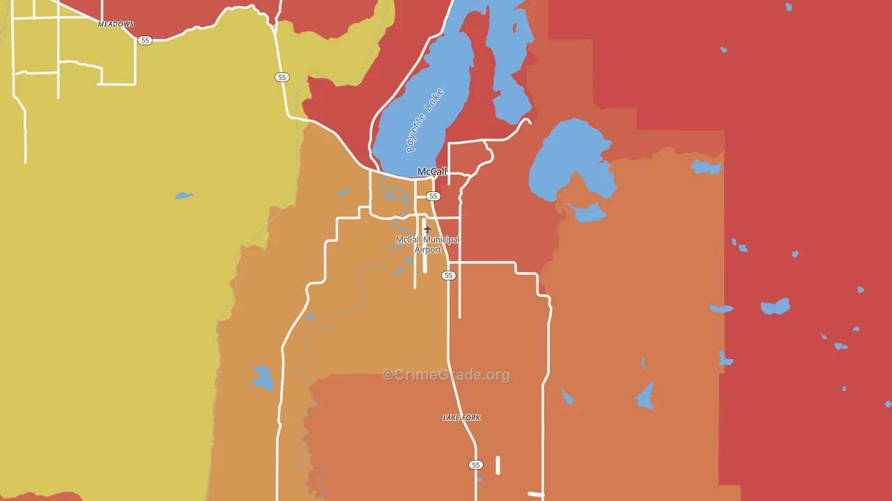 McCall, ID Map of Robbery Rates