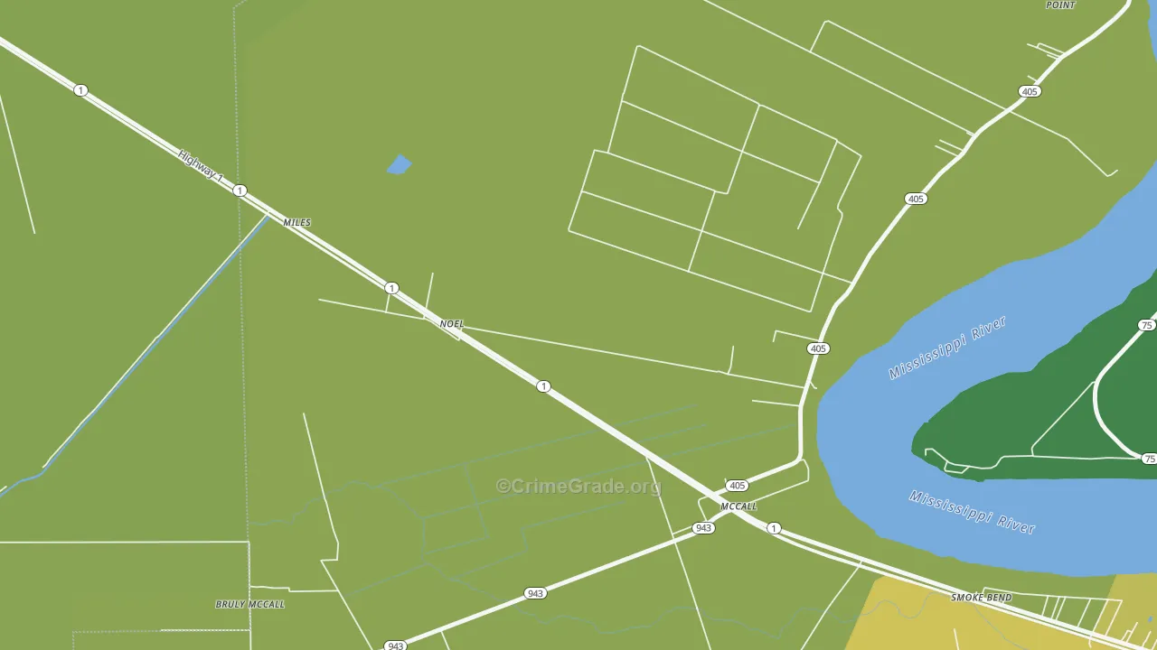 McCall, LA Map of Robbery Rates