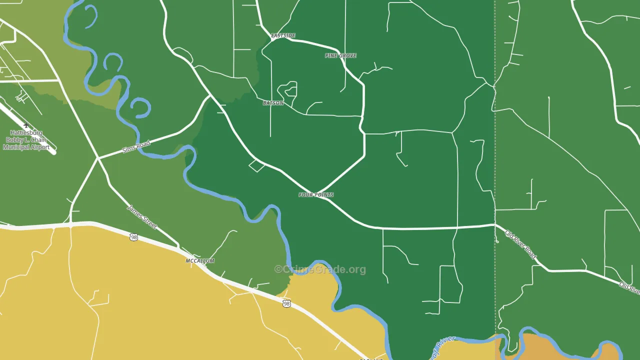 McCallum, MS Map of Robbery Rates