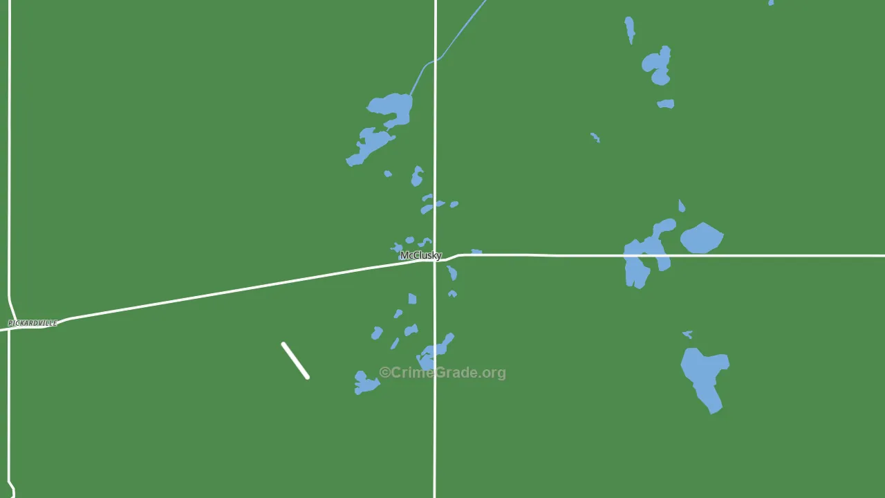 Mcclusky, ND Map of Robbery Rates