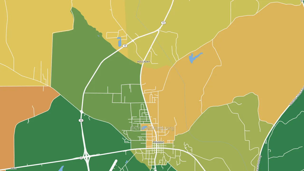 McCondy, MS Map of Robbery Rates