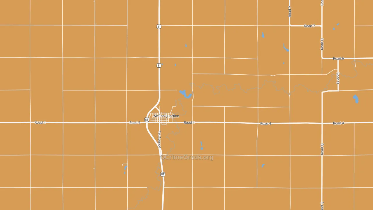 McCool Junction, NE Map of Robbery Rates