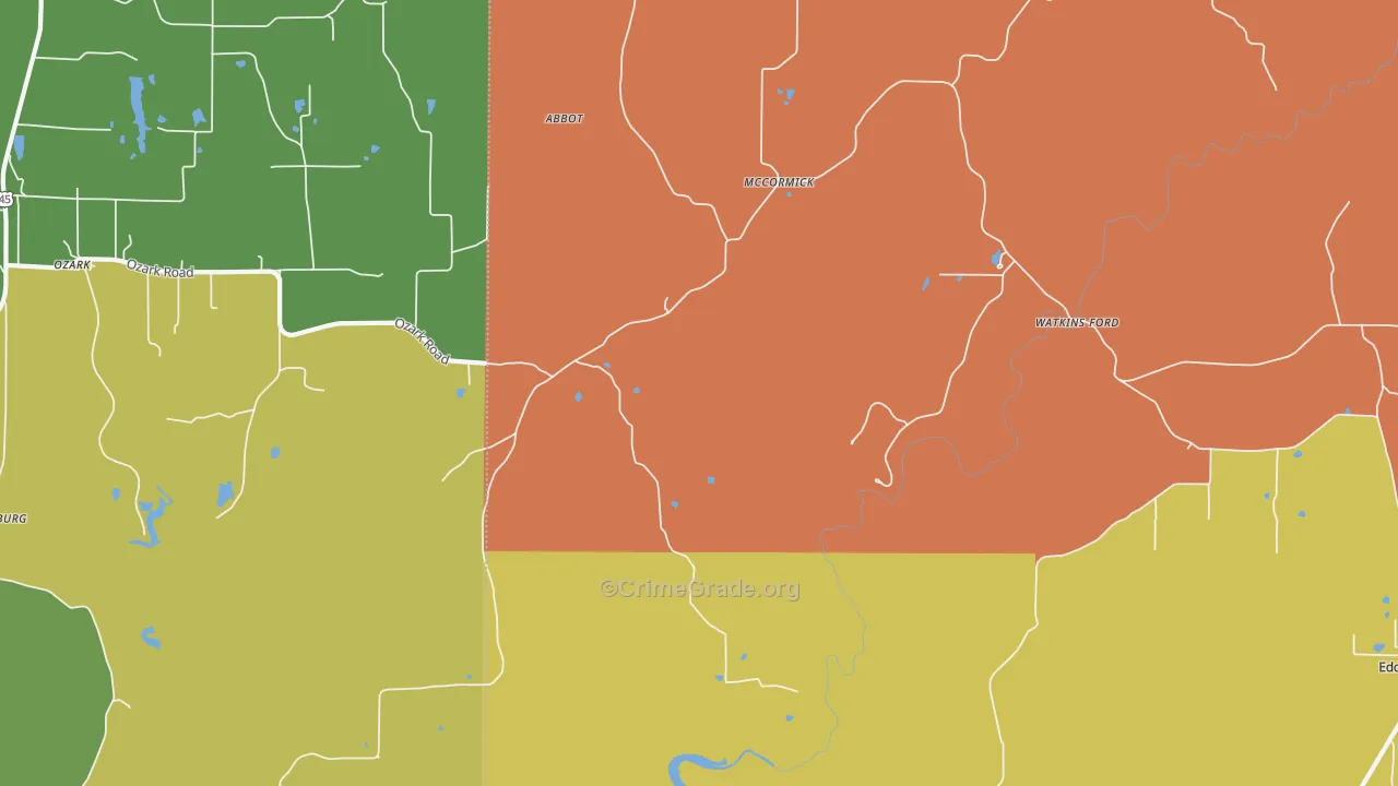 McCormick, IL Map of Robbery Rates