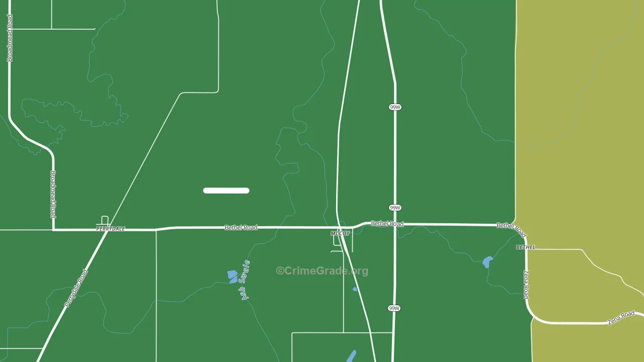 McCoy, OR Map of Robbery Rates