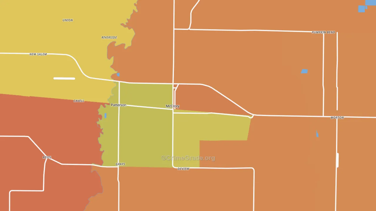 McCrory, AR Map of Robbery Rates
