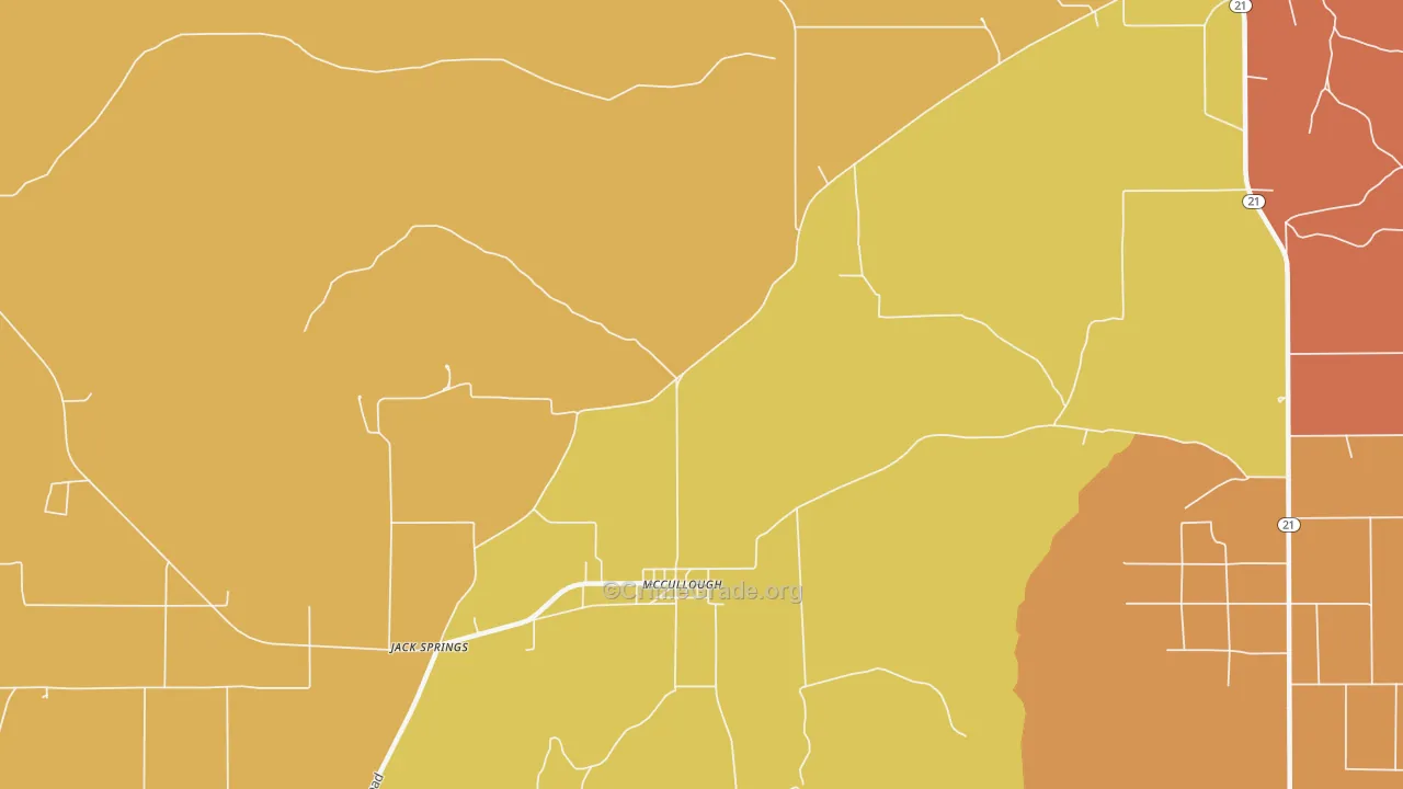 McCullough, AL Map of Robbery Rates