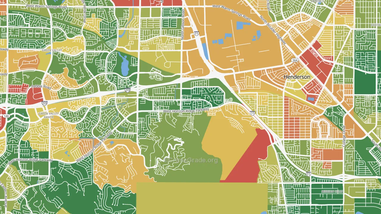 McCullough Hills, Henderson, NV Map of Robbery Rates
